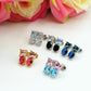 CHARIS tiny - Orecchini bottone con Cubic Zirconia RAINBOW