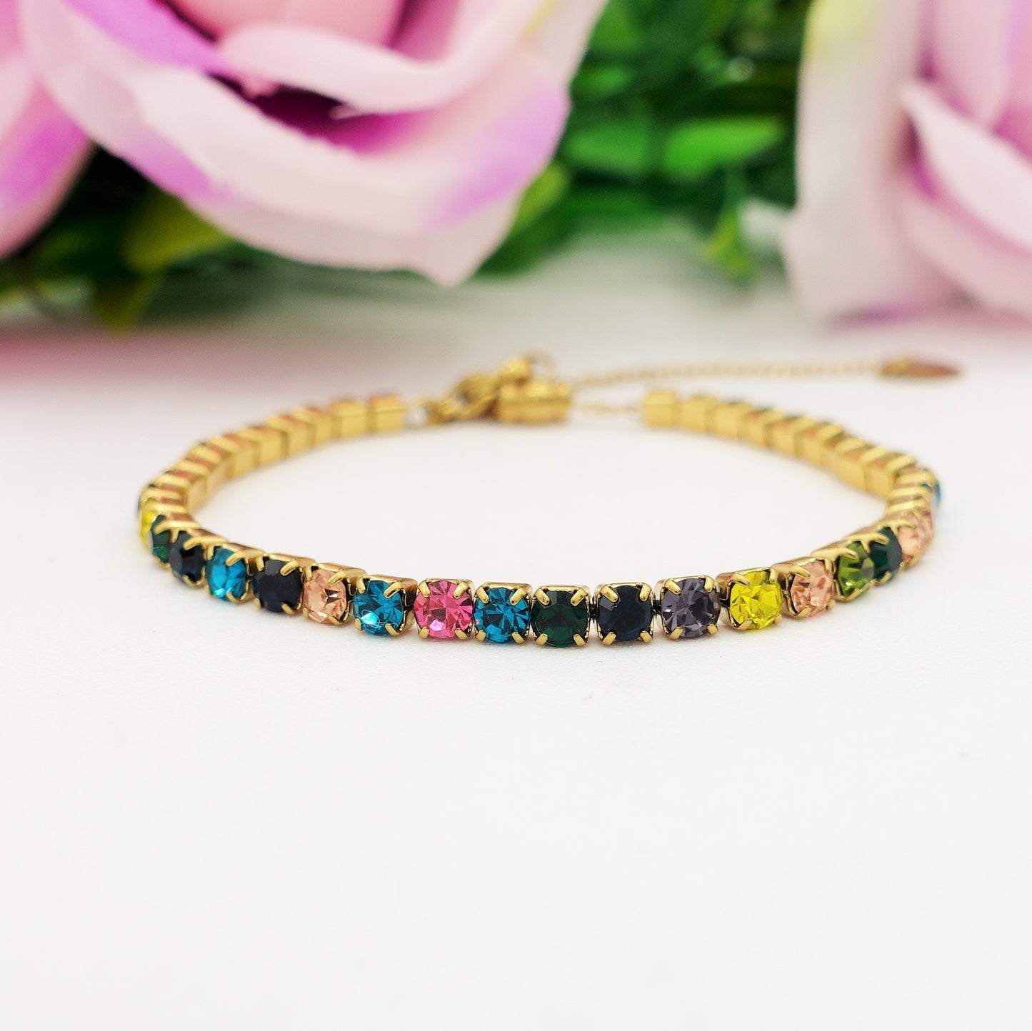 VEGAS ~ Bracciale tennis ACCIAIO INOSSIDABILE regolabile