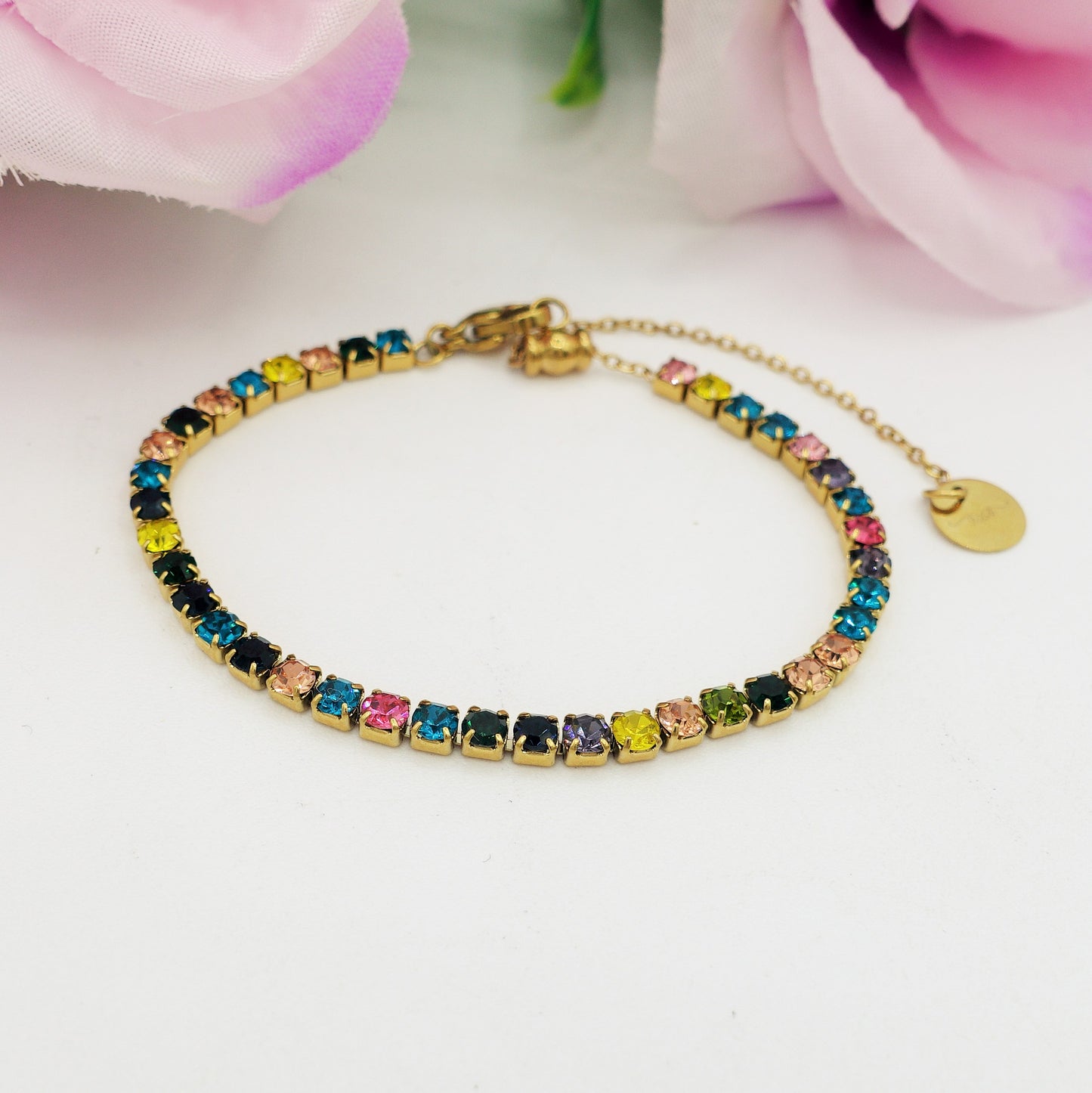 VEGAS ~ Bracciale tennis ACCIAIO INOSSIDABILE regolabile
