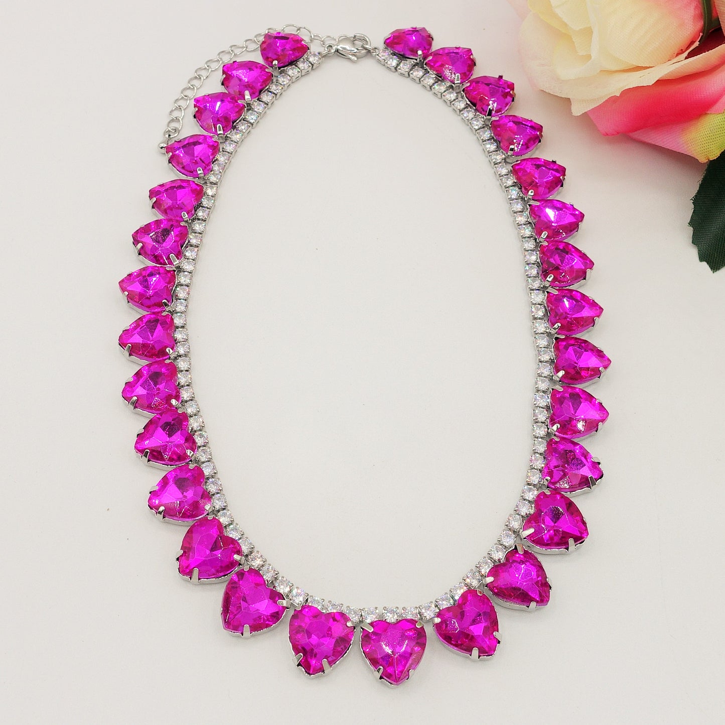 WENDY HEARTS - collier con pietre a CUORE sfaccettate e cubic zirconia
