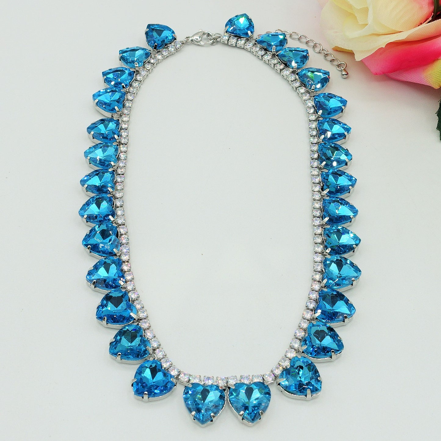 WENDY HEARTS - collier con pietre a CUORE sfaccettate e cubic zirconia