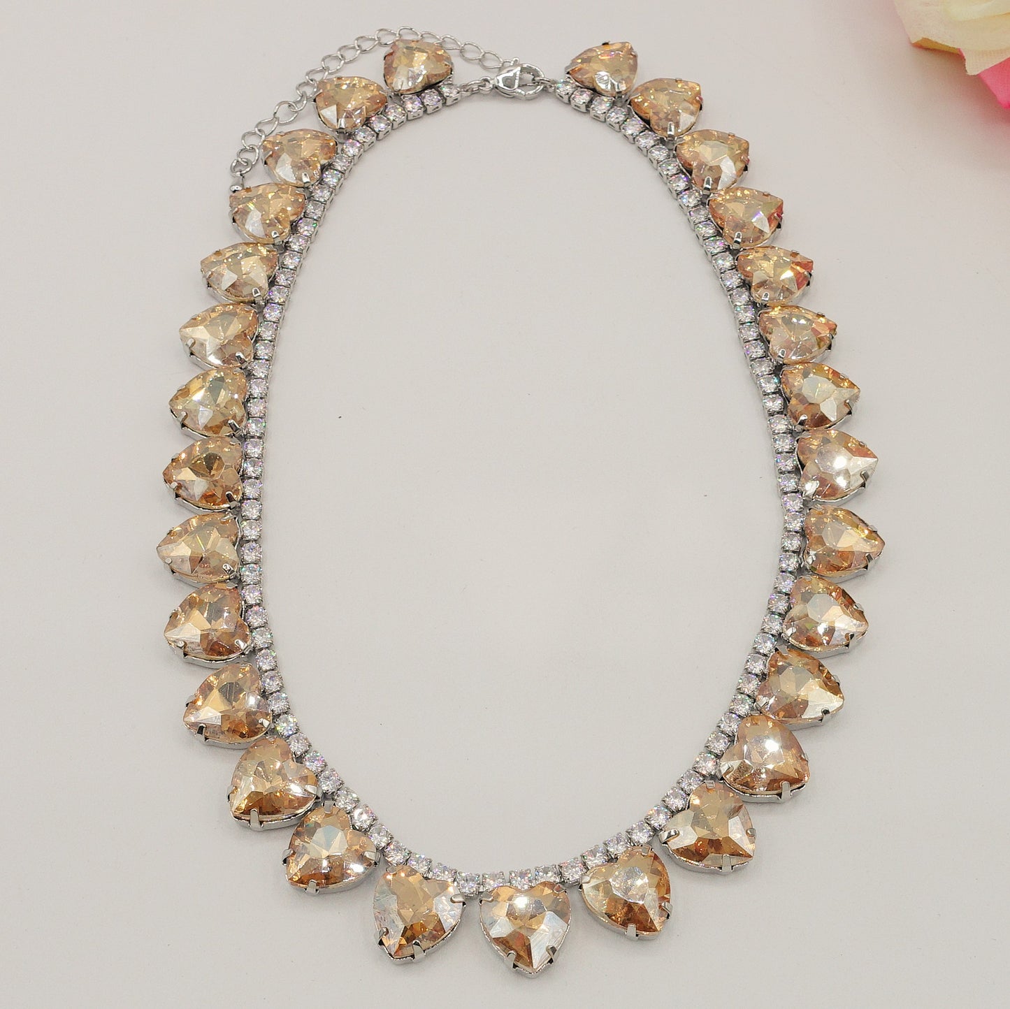 WENDY HEARTS - collier con pietre a CUORE sfaccettate e cubic zirconia