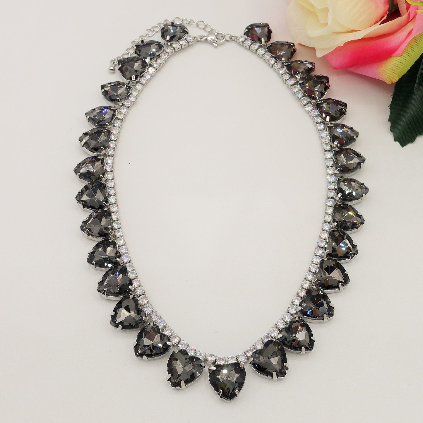 WENDY HEARTS - collier con pietre a CUORE sfaccettate e cubic zirconia