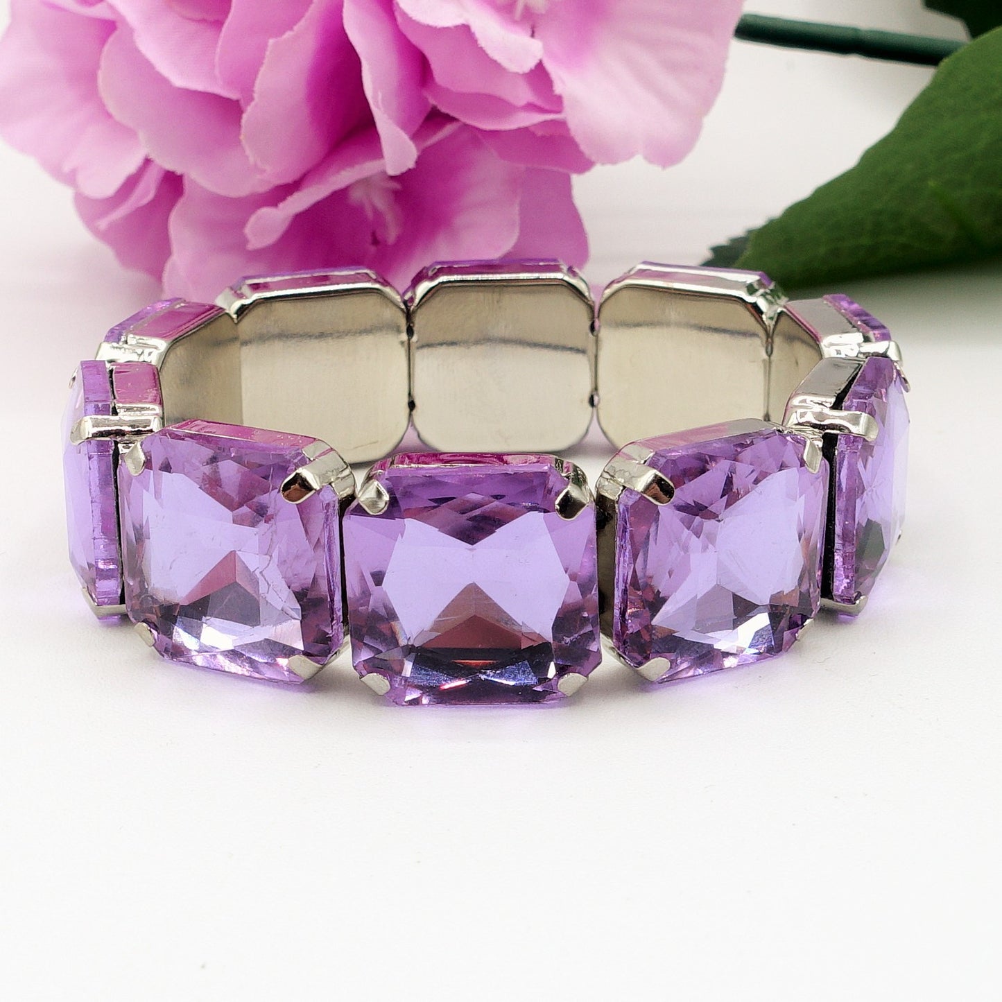 MARGOT SQUARE -Bracciale Elasticizzato con pietre sfaccettate - LUCE COLLECTION