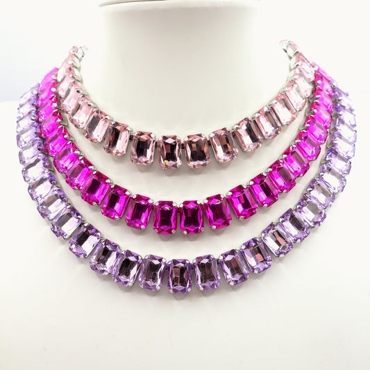 MARGOT  - ACCIAIO inossidabile- collier con pietre sfaccettate