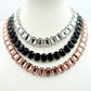 MARGOT  - ACCIAIO inossidabile- collier con pietre sfaccettate