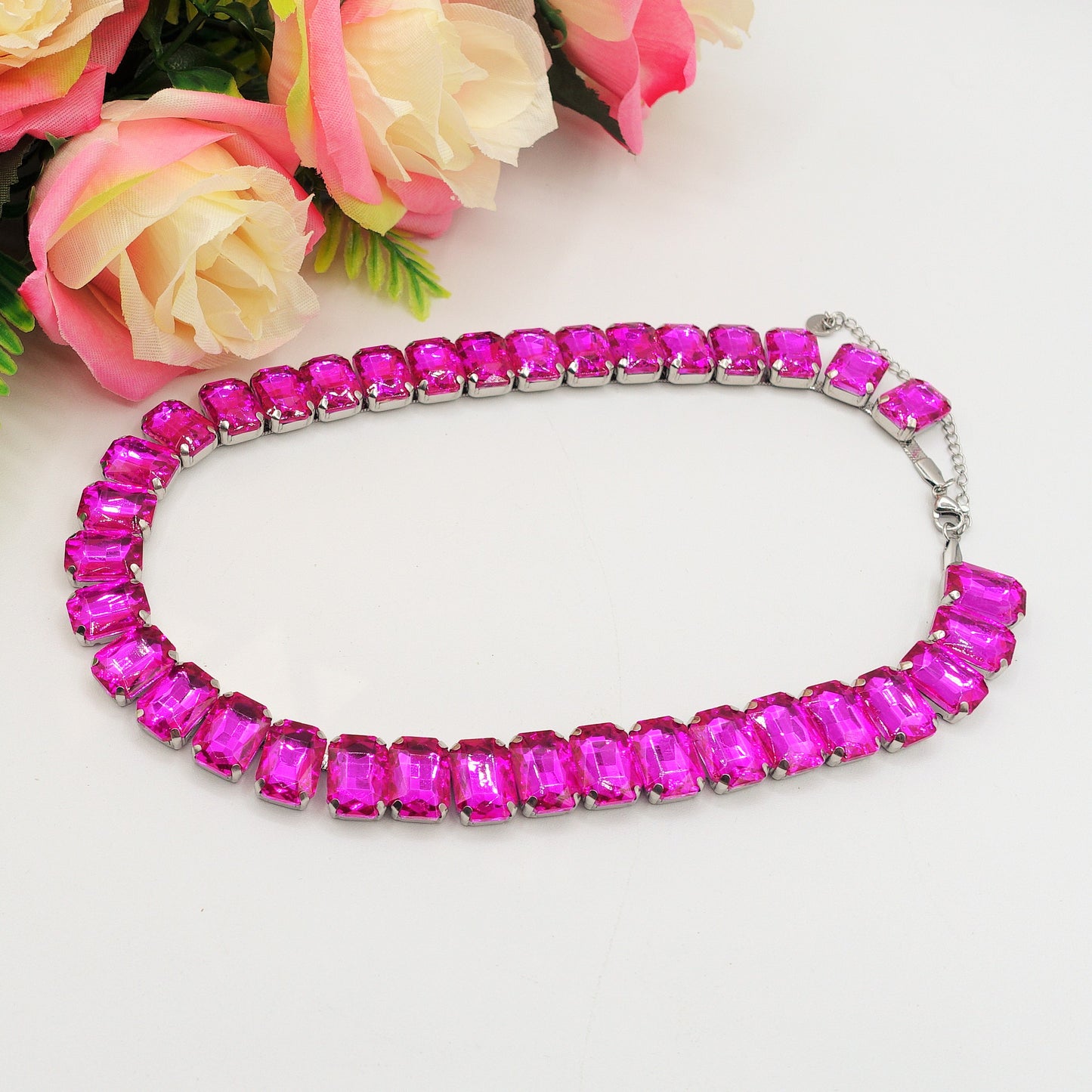 MARGOT  - ACCIAIO inossidabile- collier con pietre sfaccettate
