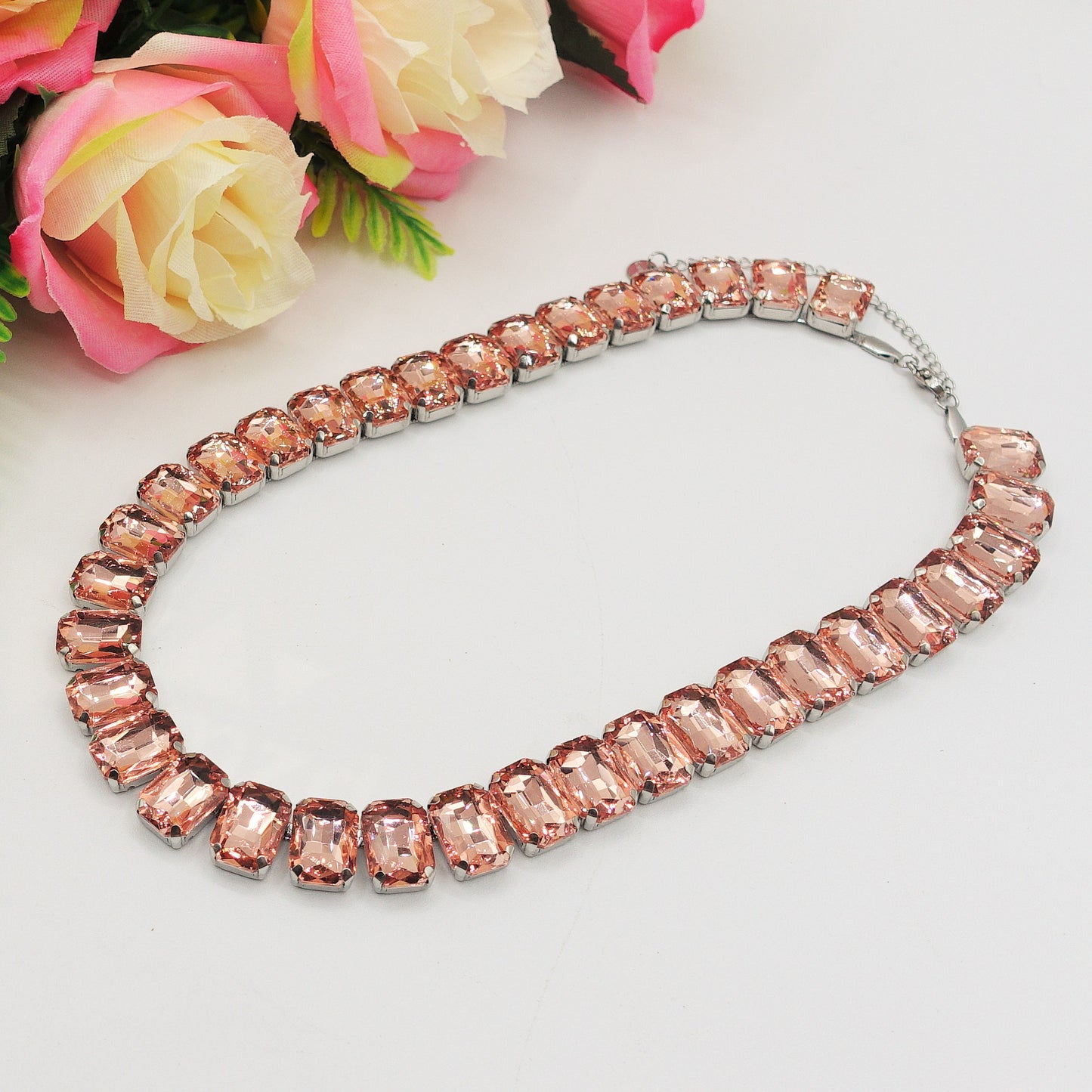 MARGOT  - ACCIAIO inossidabile- collier con pietre sfaccettate