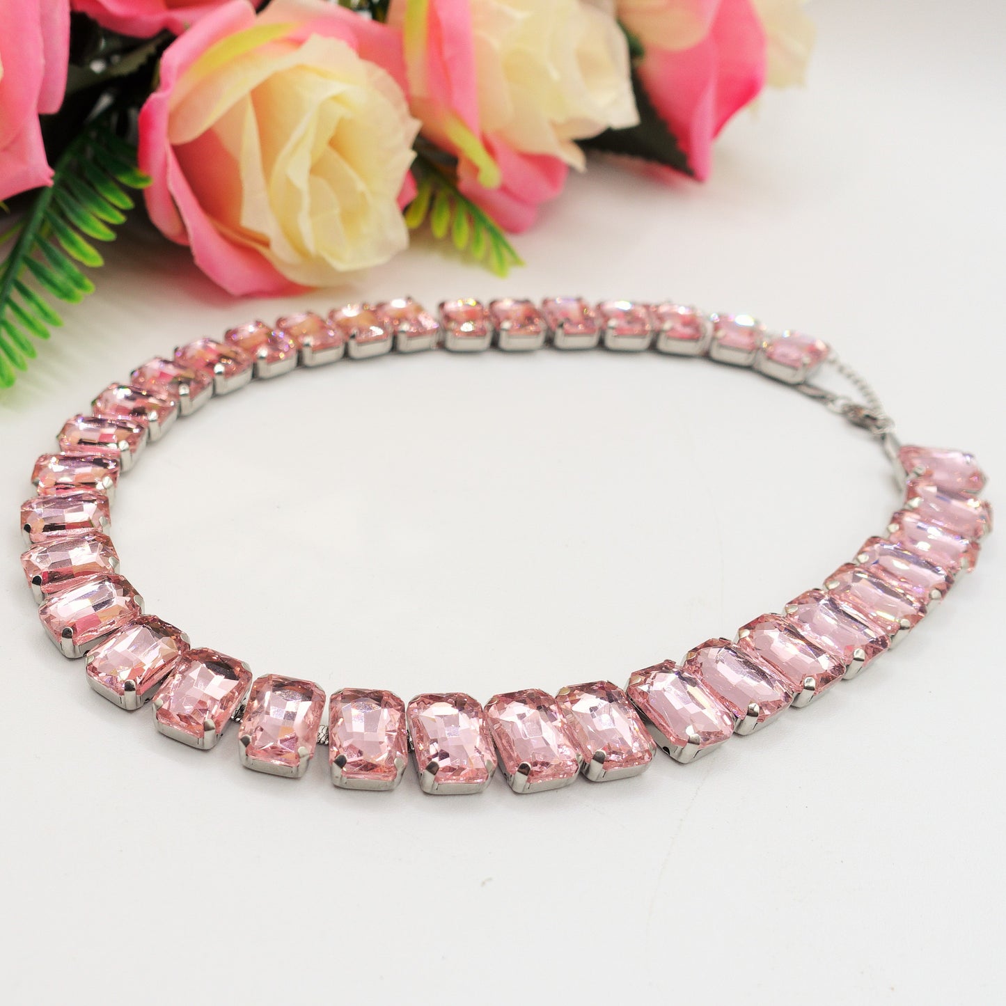 MARGOT  - ACCIAIO inossidabile- collier con pietre sfaccettate