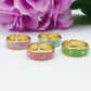 SUNNY ~Anello regolabile IN ACCIAIO INOSSIDABILE smaltato con zirconi