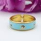 SUNNY ~Anello regolabile IN ACCIAIO INOSSIDABILE smaltato con zirconi