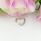 ADELE ~ Earcuff mono orecchino SENZA buco a CUORE con cubic zirconia RAINBOW