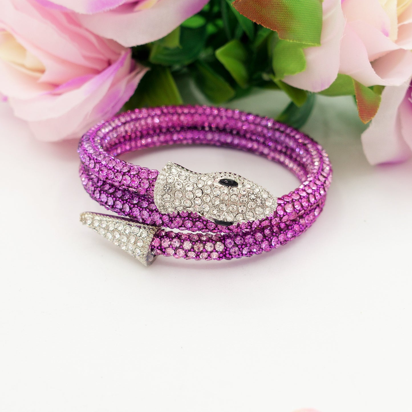 KAA~Bracciale snodato a serpente con cubic zirconia