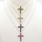 CROSS - ACCIAIO INOSSIDABILE- collana con pendente croce in cubic zirconia