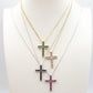 CROSS - ACCIAIO INOSSIDABILE- collana con pendente croce in cubic zirconia