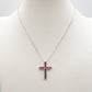 CROSS - ACCIAIO INOSSIDABILE- collana con pendente croce in cubic zirconia