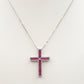 CROSS - ACCIAIO INOSSIDABILE- collana con pendente croce in cubic zirconia