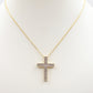 CROSS - ACCIAIO INOSSIDABILE- collana con pendente croce in cubic zirconia