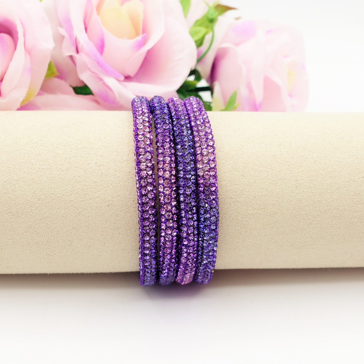 MABEL 4 fili ~Bracciale morbido in cubic zirconia