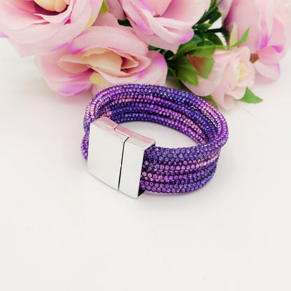 MABEL 4 fili ~Bracciale morbido in cubic zirconia