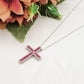 CROSS - ACCIAIO INOSSIDABILE- collana con pendente croce in cubic zirconia