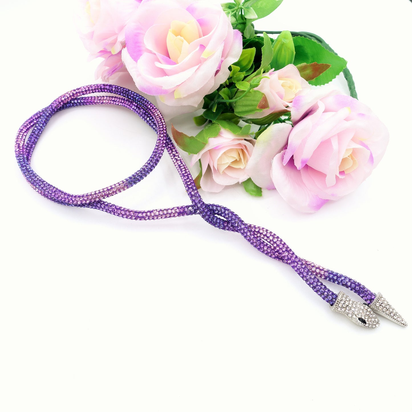 KAA ~ Collier snodato a serpente con cubic zirconia