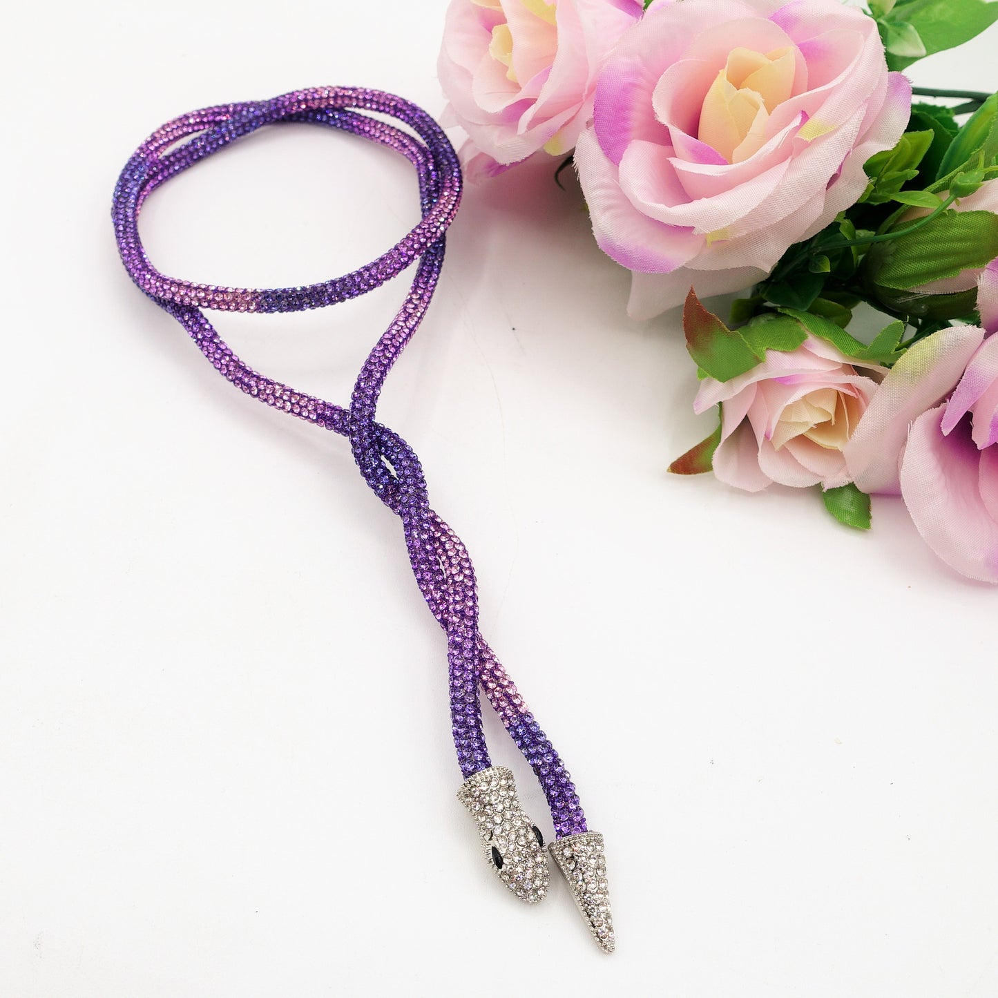 KAA ~ Collier snodato a serpente con cubic zirconia