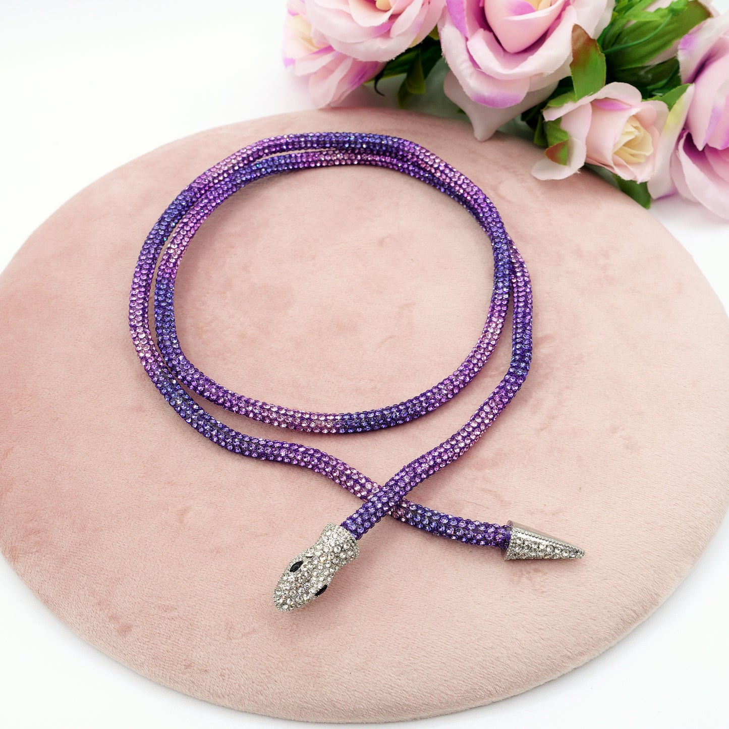 KAA ~ Collier snodato a serpente con cubic zirconia
