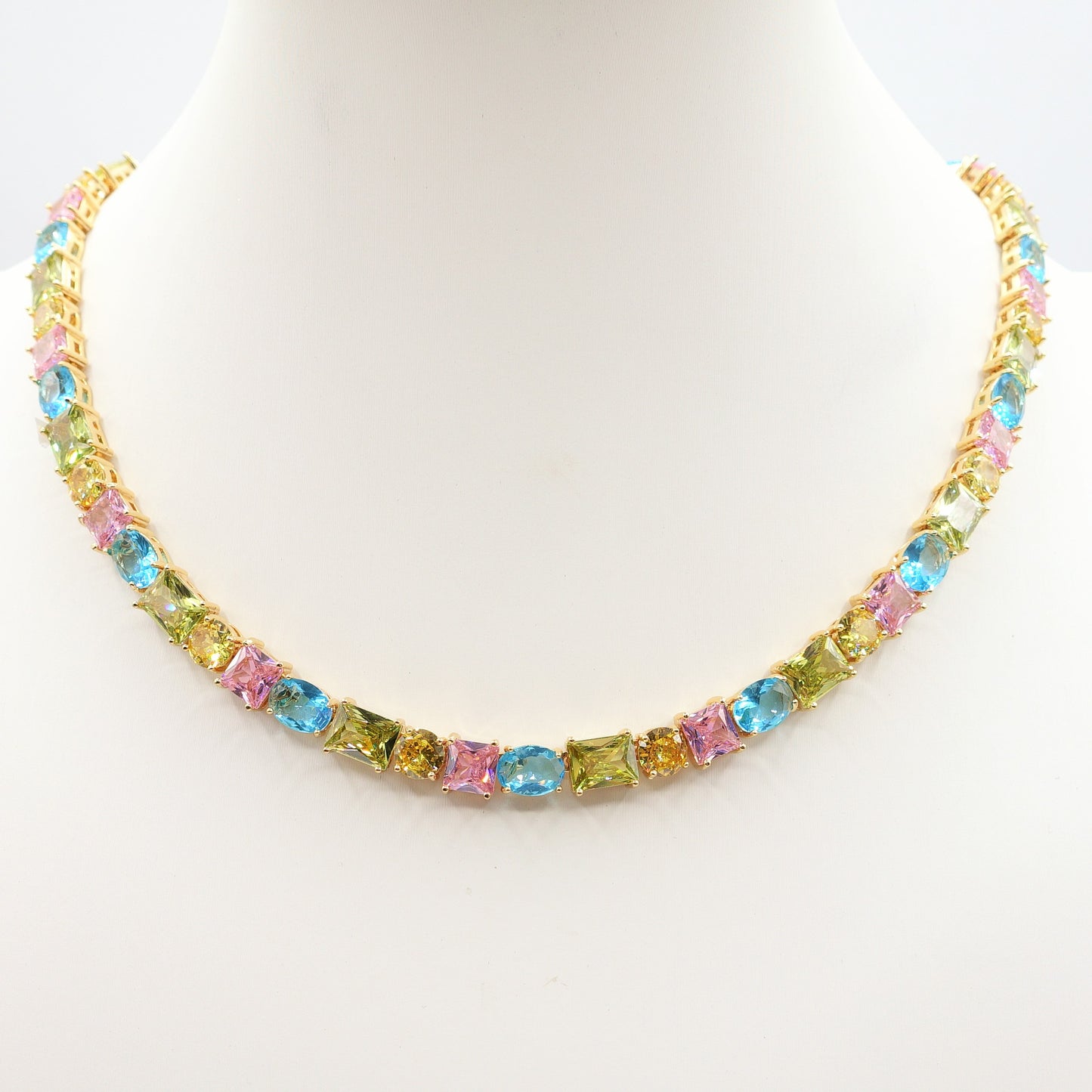 CHARIS Collier Tennis - Collana con Cubic Zirconia RAINBOW