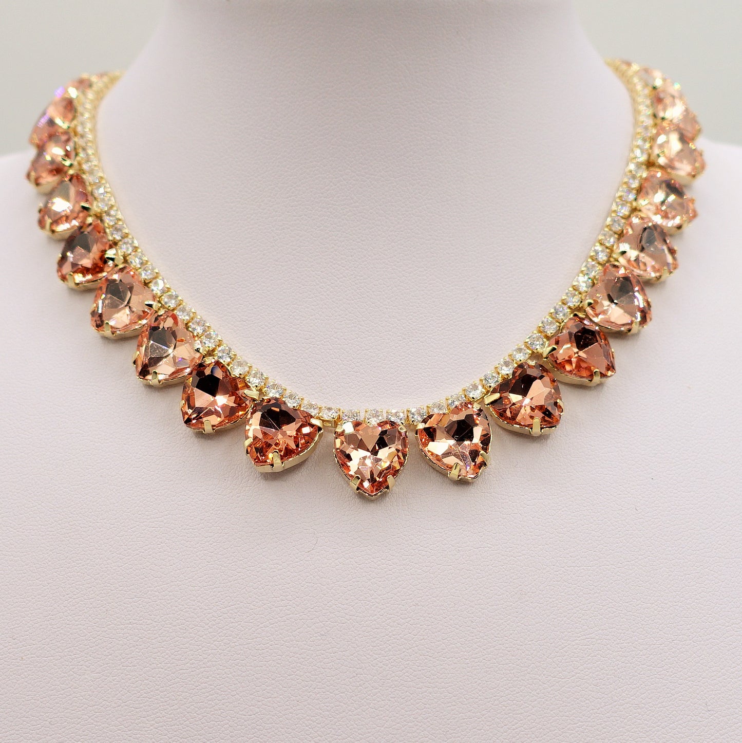 WENDY HEARTS - collier con pietre a CUORE sfaccettate e cubic zirconia