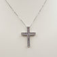 CROSS - ACCIAIO INOSSIDABILE- collana con pendente croce in cubic zirconia