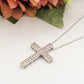 CROSS - ACCIAIO INOSSIDABILE- collana con pendente croce in cubic zirconia