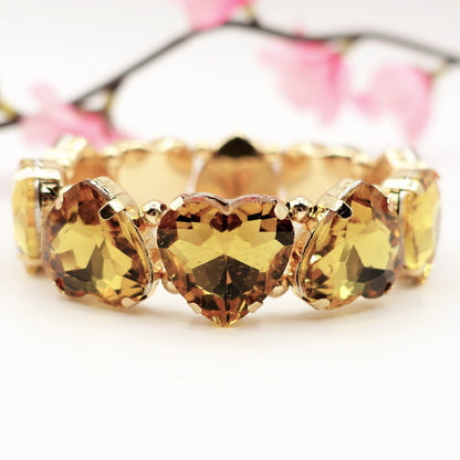 LUCE HEARTS- -Bracciale elasticizzato con pietre a cuore