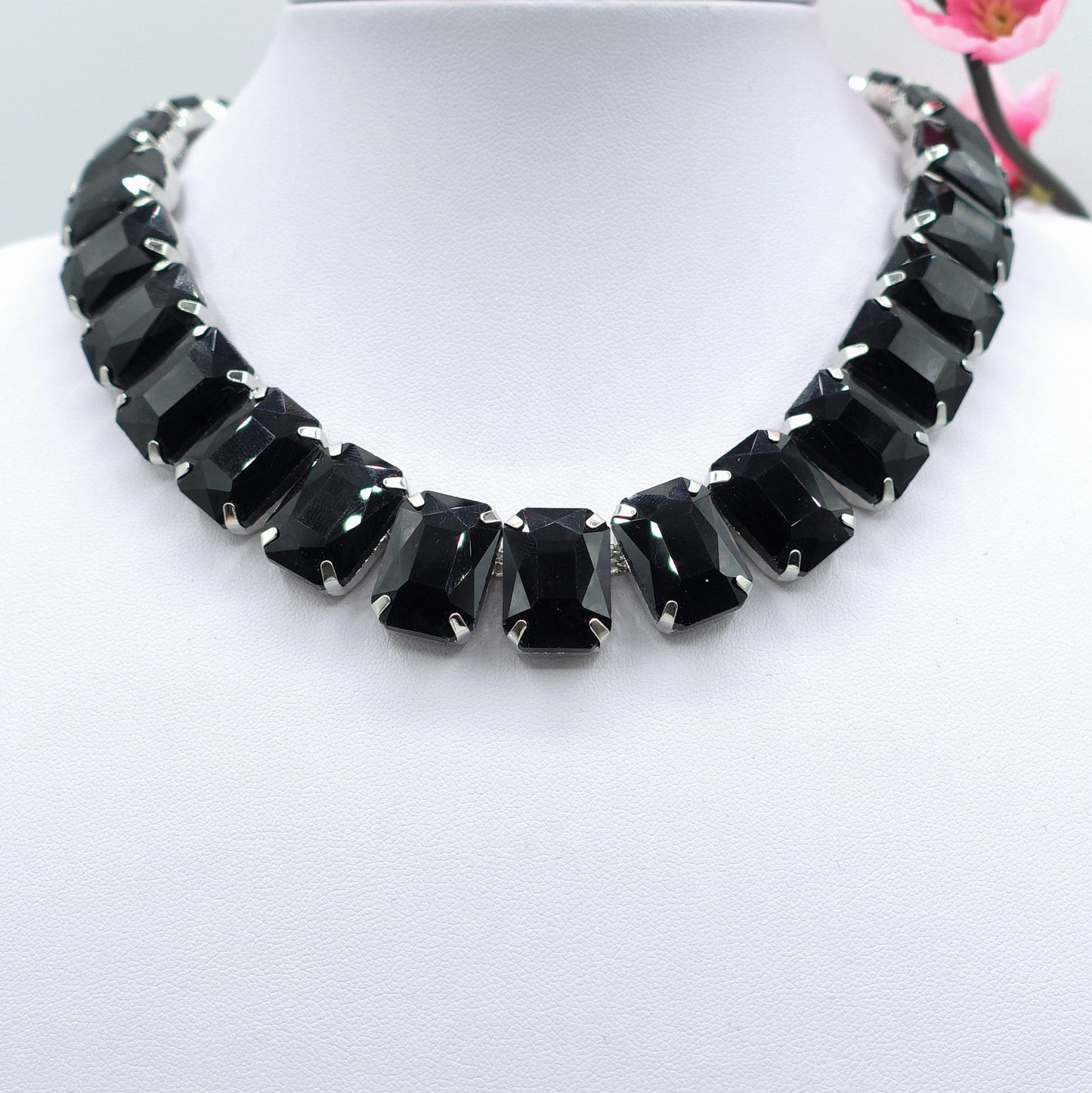 MARGOT collier con pietre sfaccettate - silver