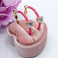 CHERIE FLUO - BIG hoops - orecchini a cerchio smaltati con cubic zirconia a forma di cuore