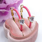 CHERIE FLUO - BIG hoops - orecchini a cerchio smaltati con cubic zirconia a forma di cuore
