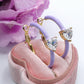 CHERIE FLUO - BIG hoops - orecchini a cerchio smaltati con cubic zirconia a forma di cuore