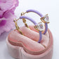 CHERIE FLUO - BIG hoops - orecchini a cerchio smaltati con cubic zirconia a forma di cuore
