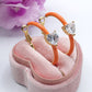 CHERIE FLUO - BIG hoops - orecchini a cerchio smaltati con cubic zirconia a forma di cuore