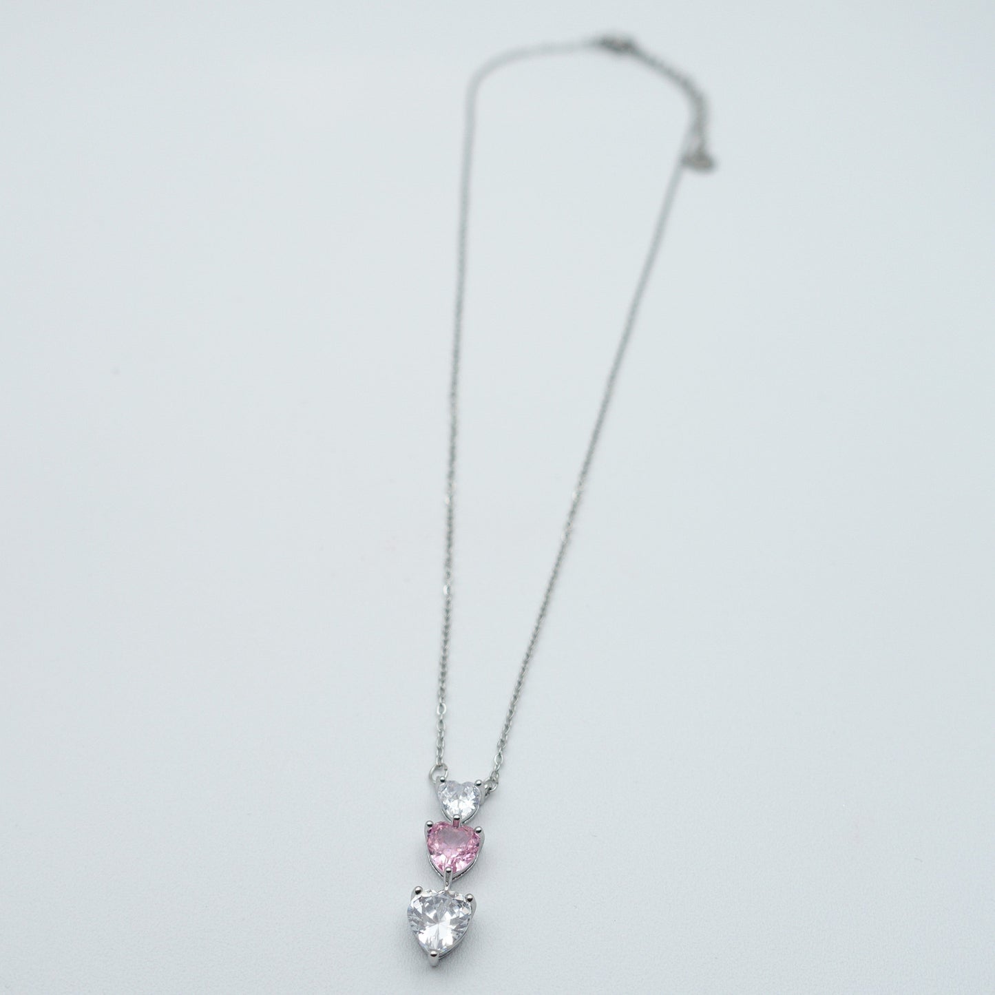 CHERIE triple hearts - ACCIAIO INOSSIDABILE - Collana con triplo cuore in cubic zirconia