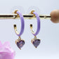 Cherie Fluo hoops- Orecchini a cerchio smaltati con cuore colorato