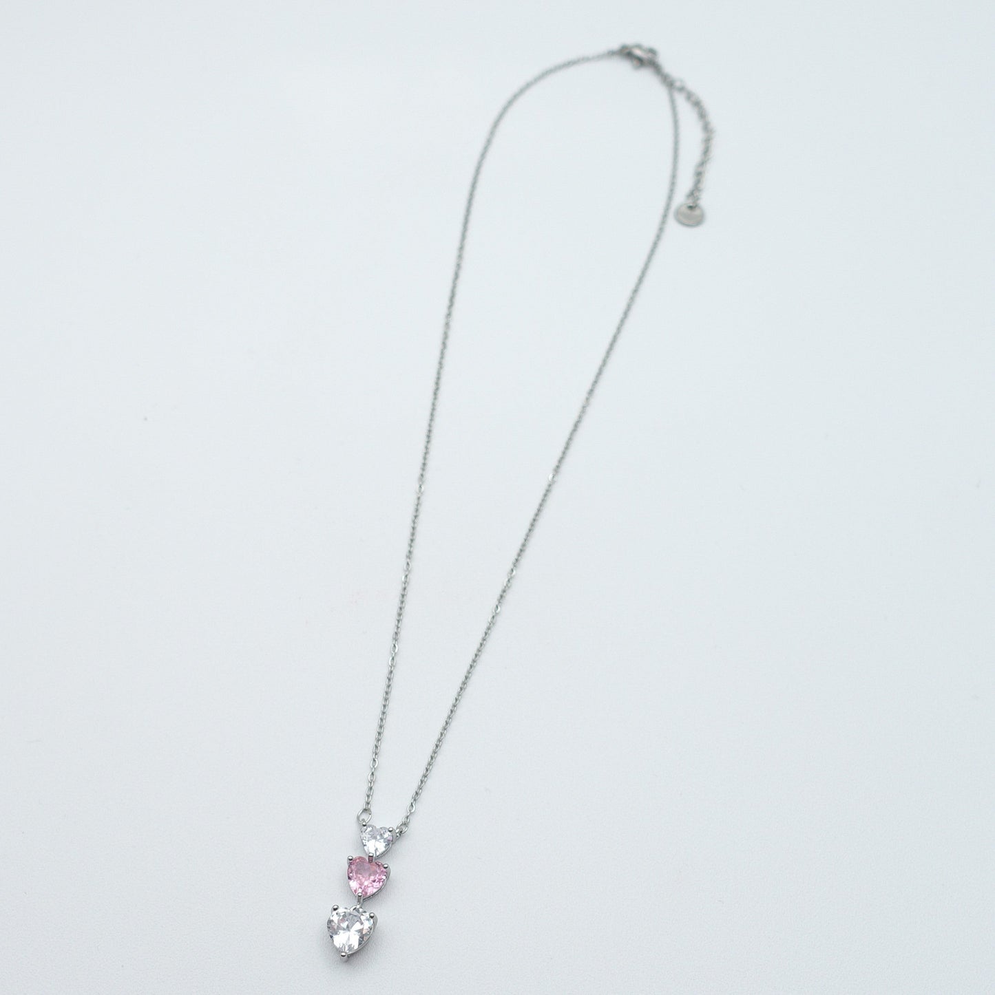 CHERIE triple hearts - ACCIAIO INOSSIDABILE - Collana con triplo cuore in cubic zirconia