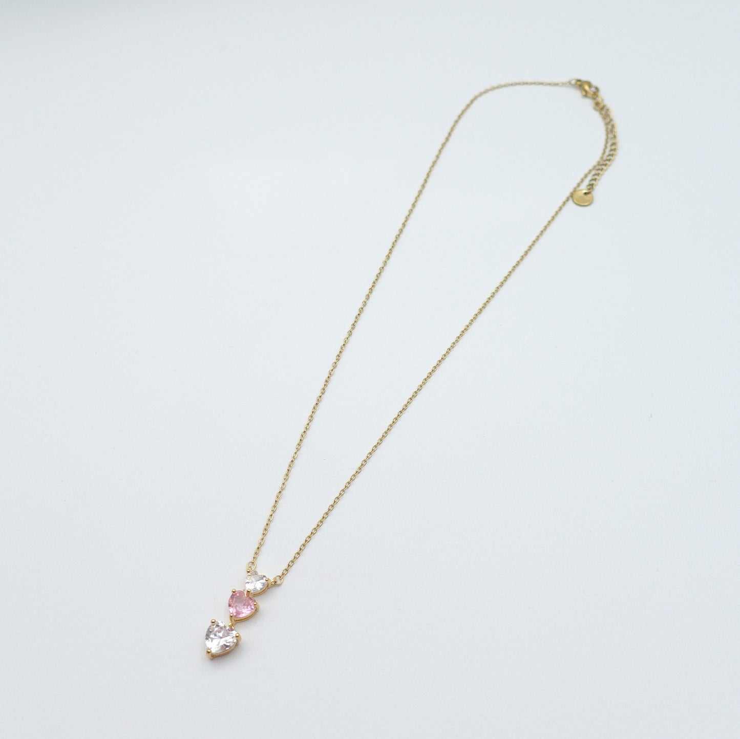 CHERIE triple hearts - ACCIAIO INOSSIDABILE - Collana con triplo cuore in cubic zirconia