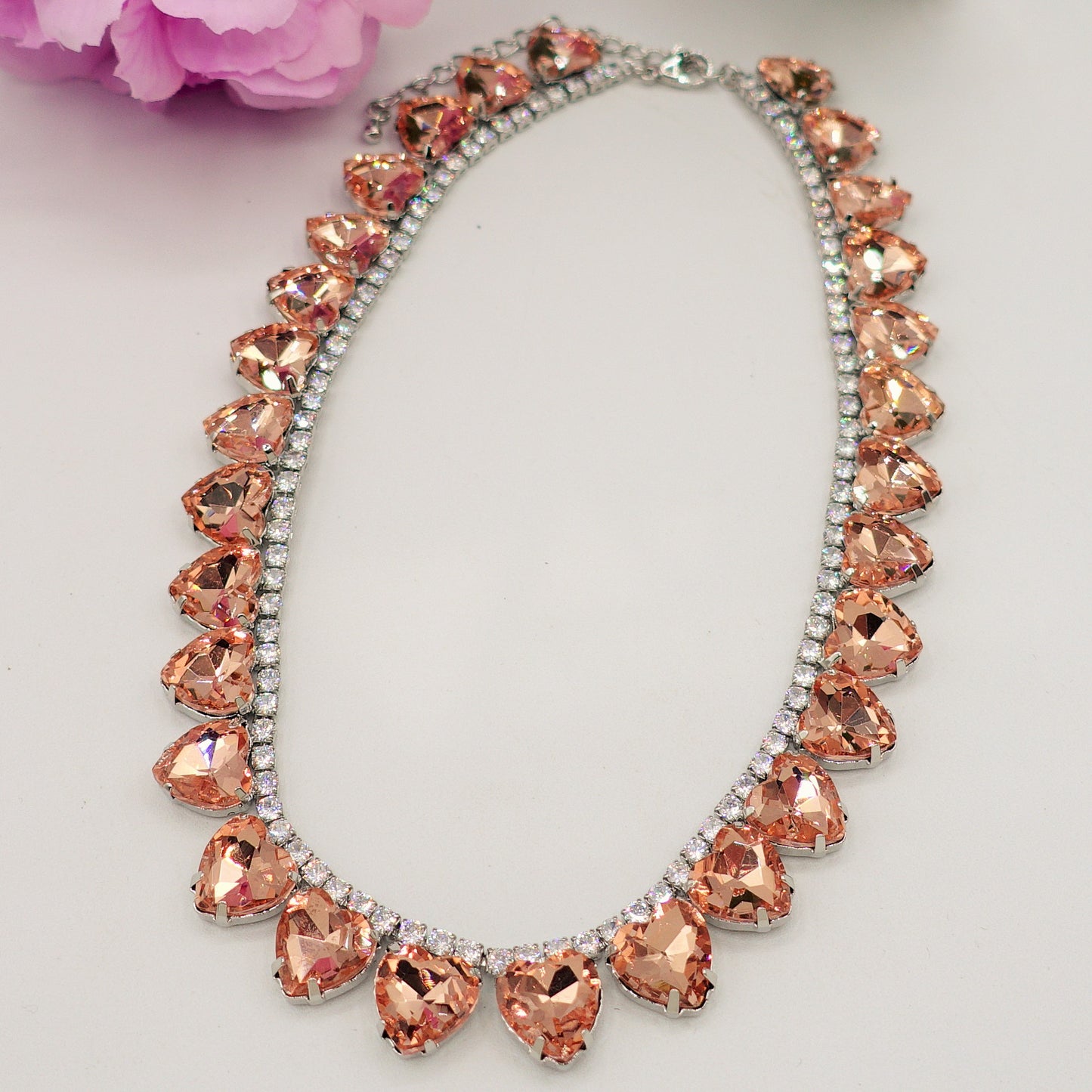 WENDY HEARTS - collier con pietre a CUORE sfaccettate e cubic zirconia