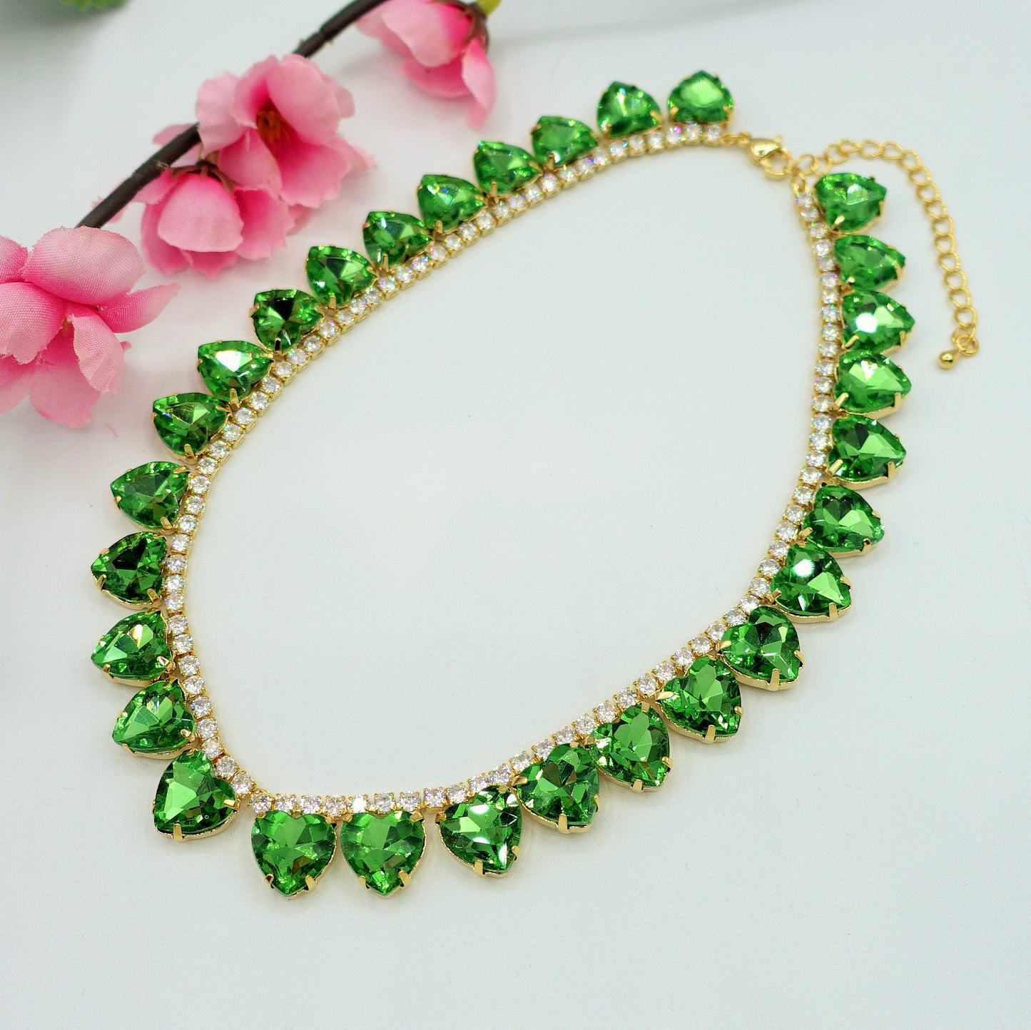 WENDY HEARTS - collier con pietre a CUORE sfaccettate e cubic zirconia