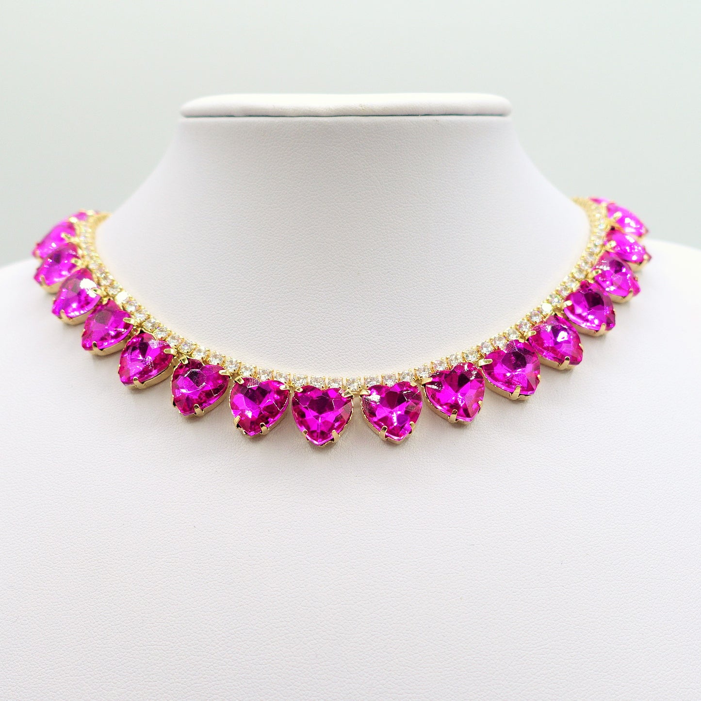 WENDY HEARTS - collier con pietre a CUORE sfaccettate e cubic zirconia