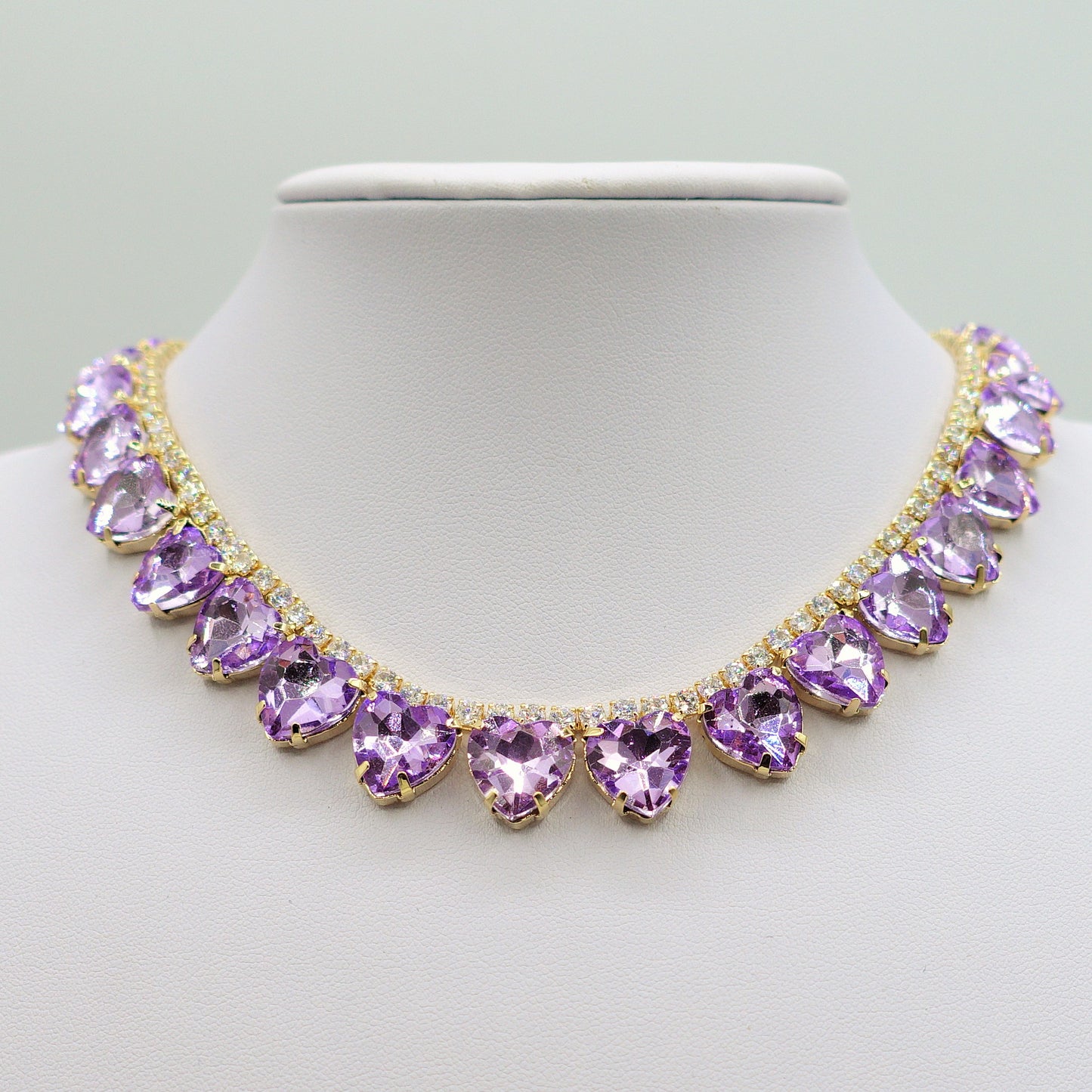 WENDY HEARTS - collier con pietre a CUORE sfaccettate e cubic zirconia