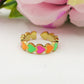 DANA - ACCIAIO INOSSIDABILE ~ Anello smaltato con cuoricini rainbow