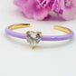CHERIE FLUO - BRACCIALE RIGIDO SMALTATO CON CUBIC ZIRCONIA A FORMA DI CUORE