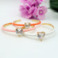 CHERIE FLUO - BRACCIALE RIGIDO SMALTATO CON CUBIC ZIRCONIA A FORMA DI CUORE